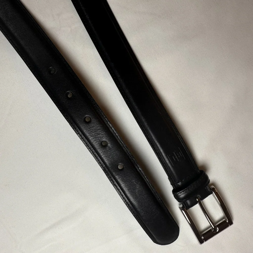 Vintage Lauren Ralph Lauren‎ Mens Leather Belt Black Size 42/105 Embossed Logo